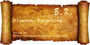 Blumenau Karmelina névjegykártya